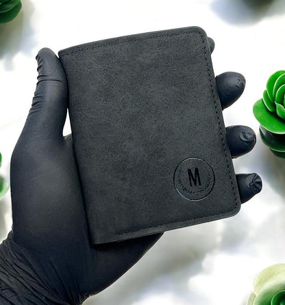 Vertical “M” Black Wallet